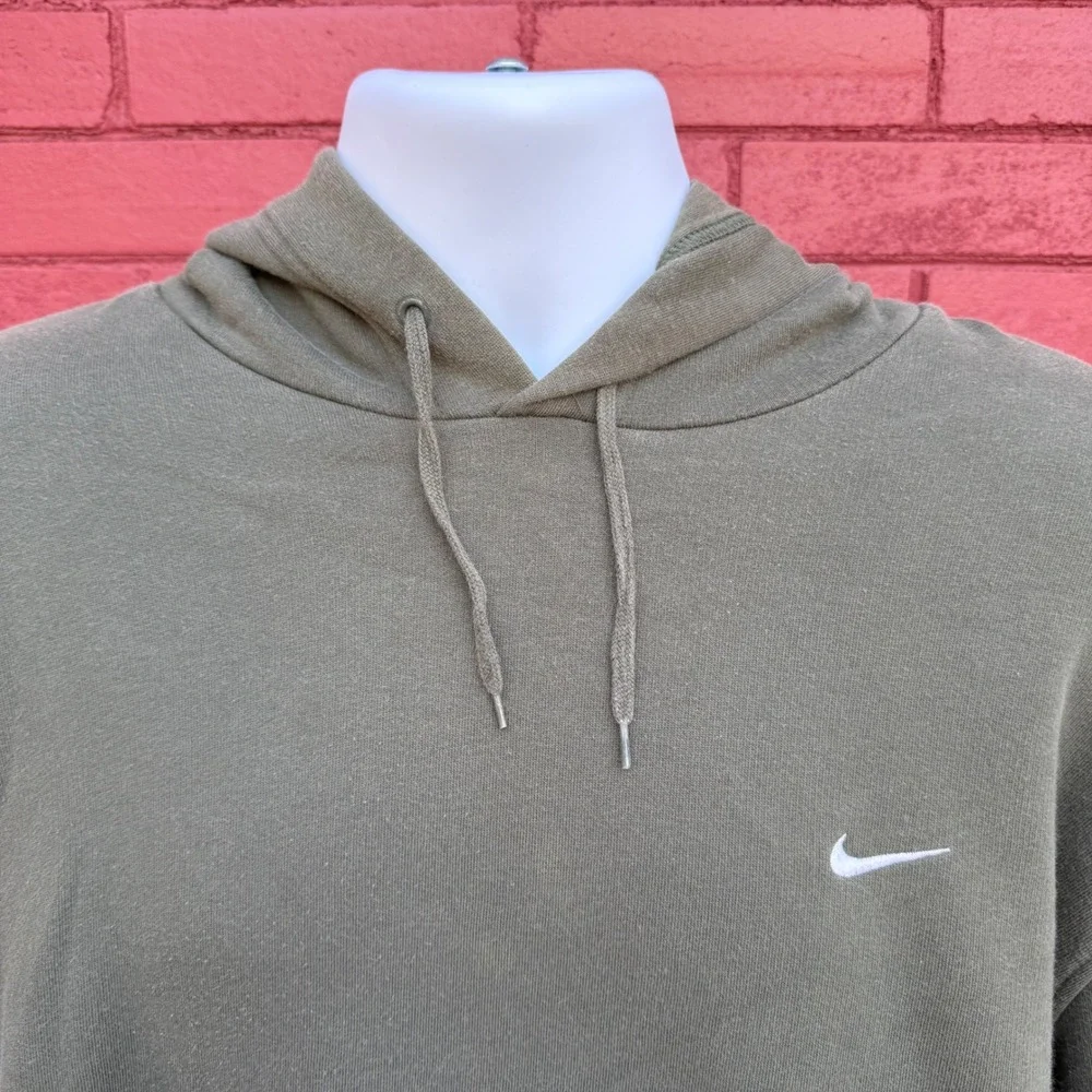 Vtg Y2K Nike Hoodie Mens Size‎ XL Olive Green Pullover Swoosh Sweatshirt Blank
